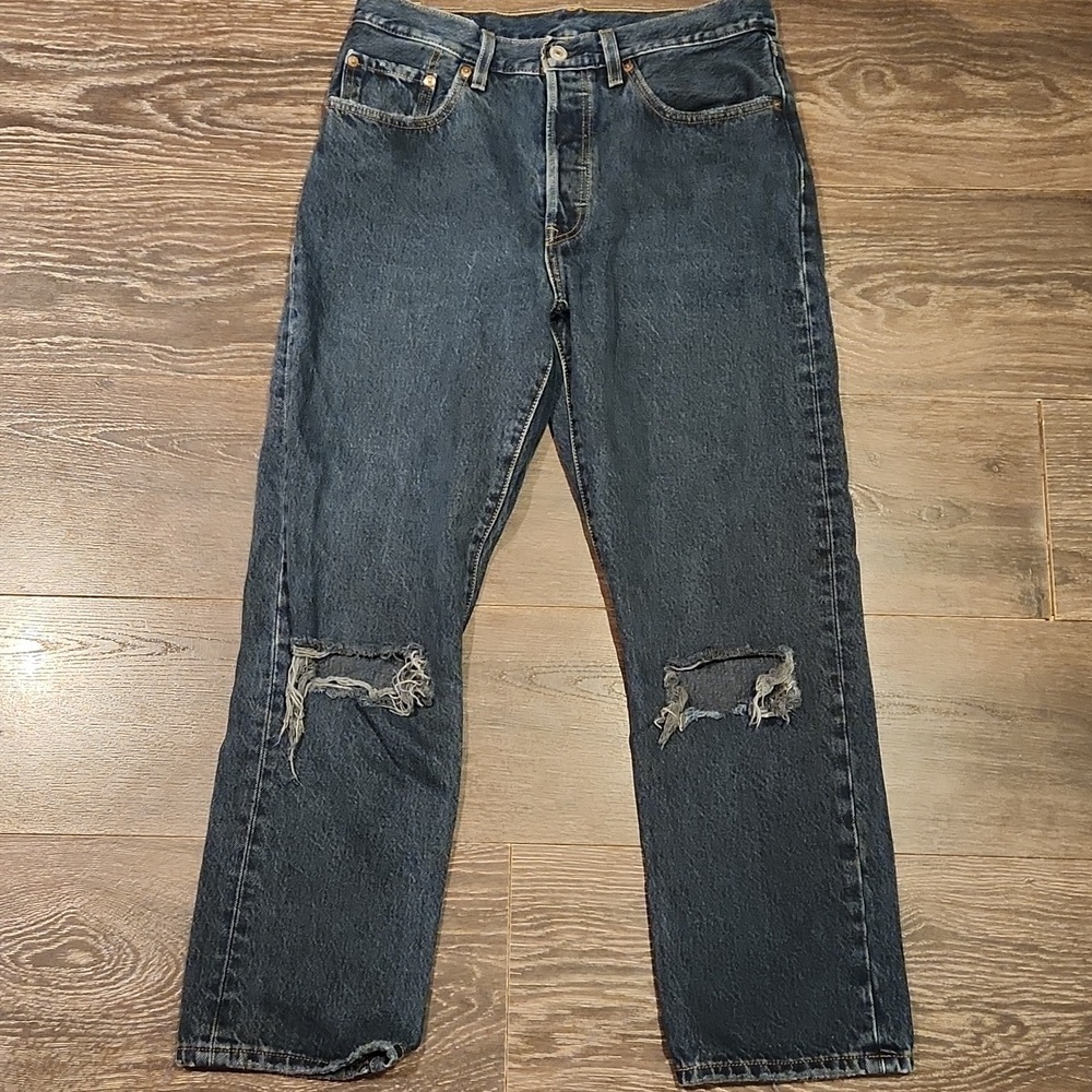 ❤️ LEVI'S PREMIUM 501 HIGH RISE STRAIGHT CROP JEANS, 28